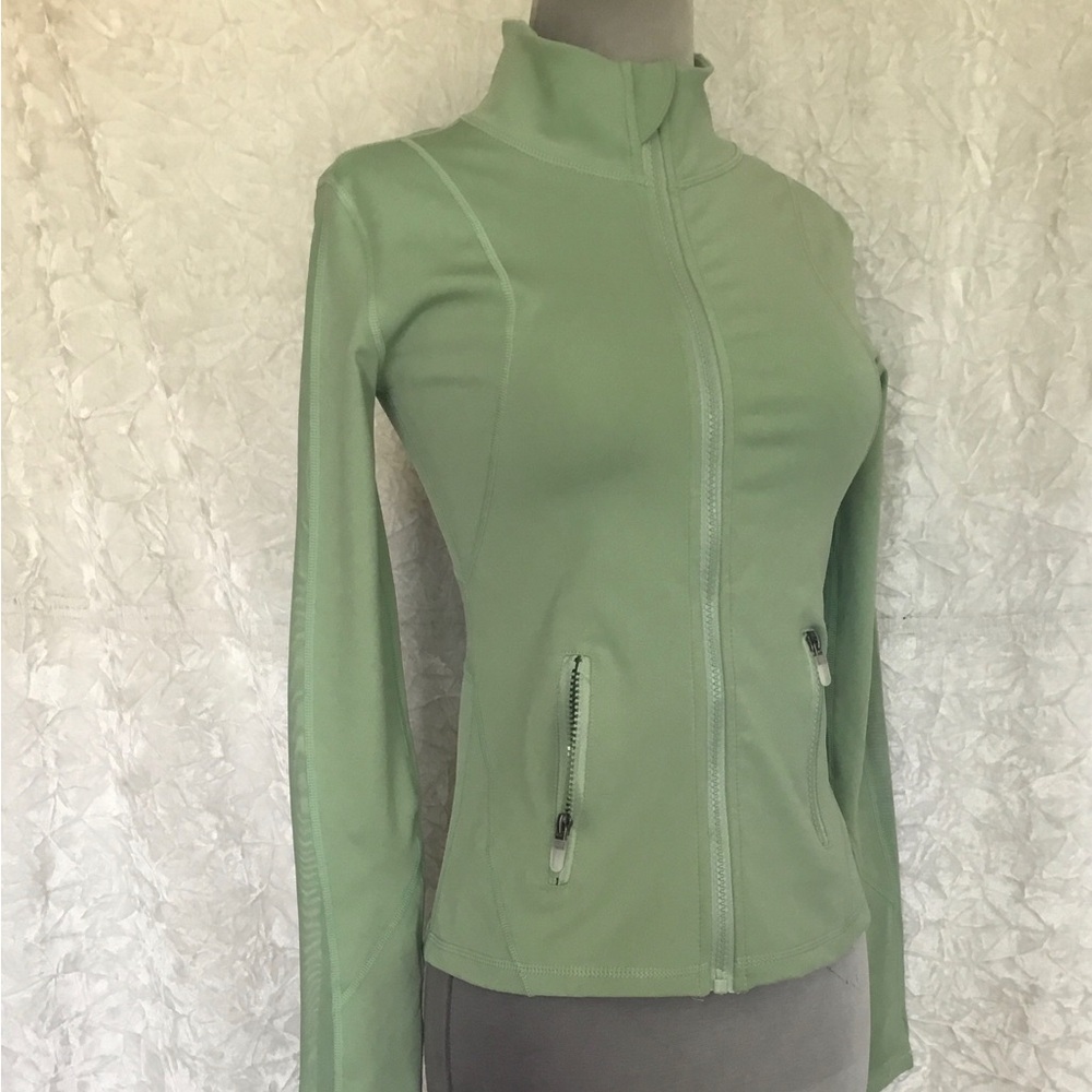 Green Utility Jacket with Mock Turtleneck and Contoured Fit